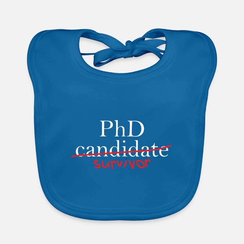 Cadeau d'obtention du diplôme de survivant - Bavoir bio Bébé - bleu paon