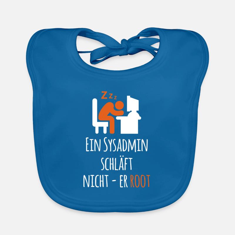 Ein Sysadmin schläft nich er Root Sysadmin Baby Bio-Lätzchen