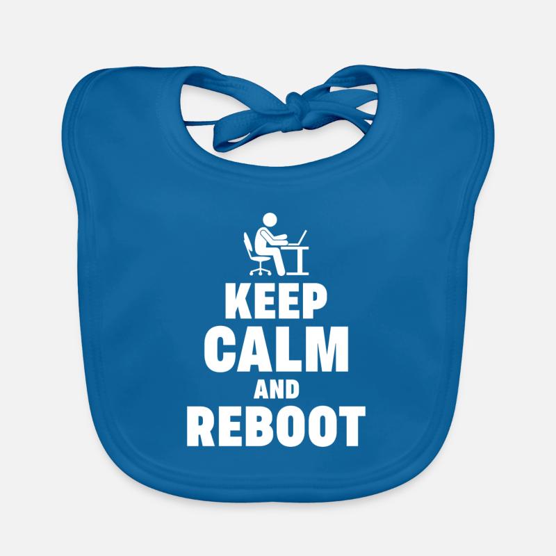 Keep Calm and Reboot Admin Sysadmin gift Organic Baby Bibs