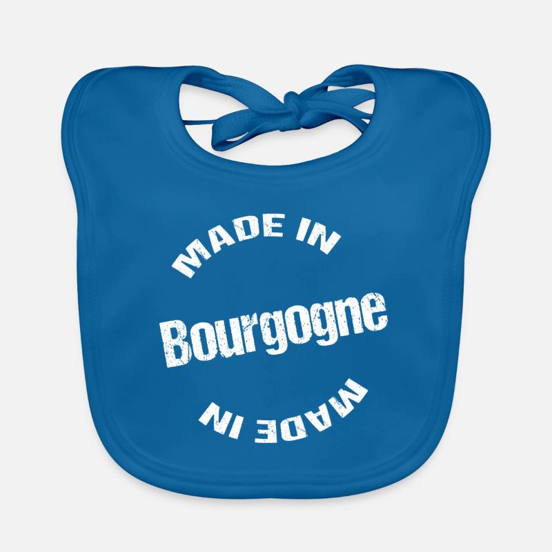 Made in Bourgogne blc - Bavoir bio Bébé - bleu paon