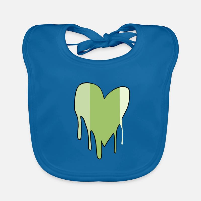symbole coeur amour flèche vert Bavoir bio Bébé