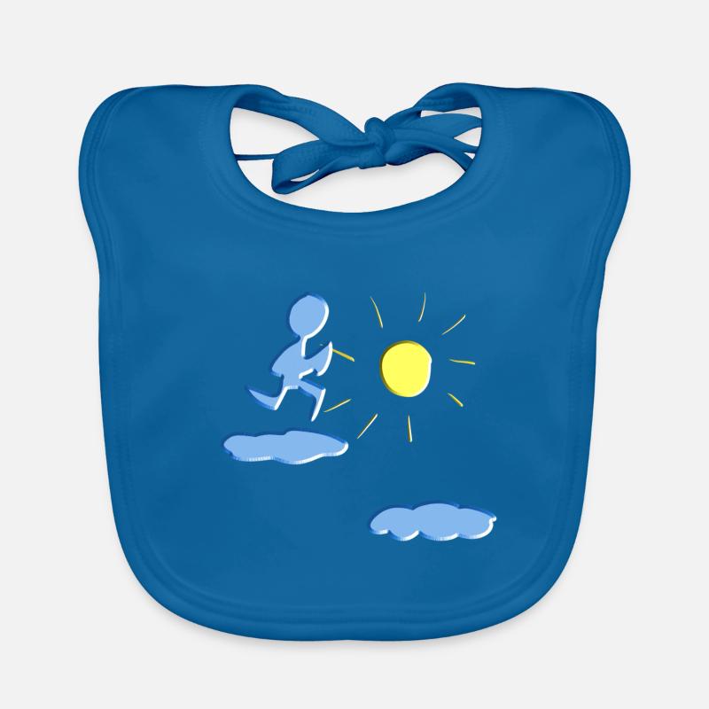 running on clouds sun sky sport runners Organic Baby Bibs