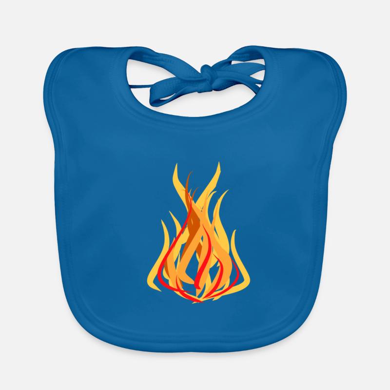 symbole de feu chaleur chaud - Bavoir bio Bébé - bleu paon