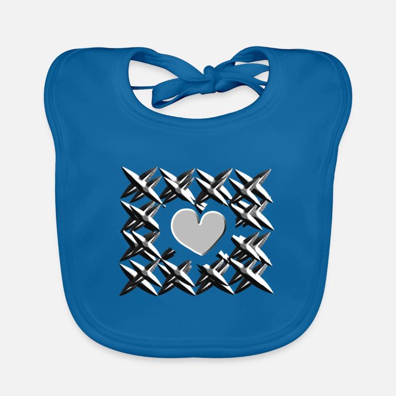 grey heart pattern Organic Baby Bibs
