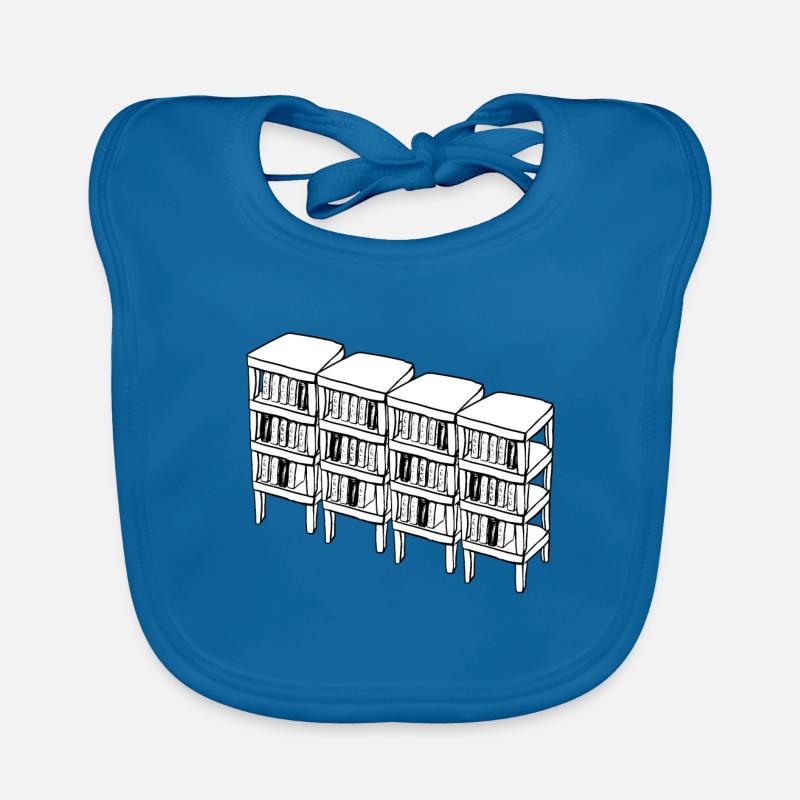 Livres de lecture de bibliothèque - Bavoir bio Bébé - bleu paon