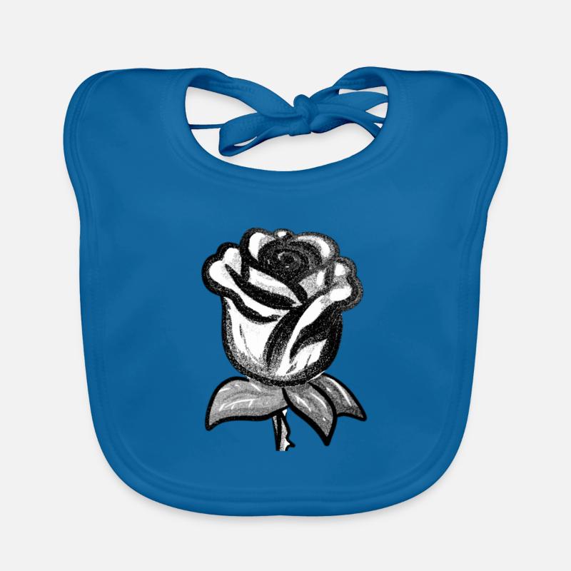 rose blume blüte grau Baby Bio-Lätzchen