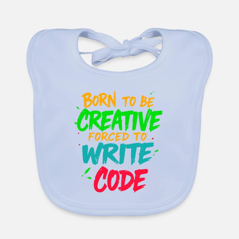Né pour être créatif Forcé d’écrire un t-shirt code Bavoir bio Bébé