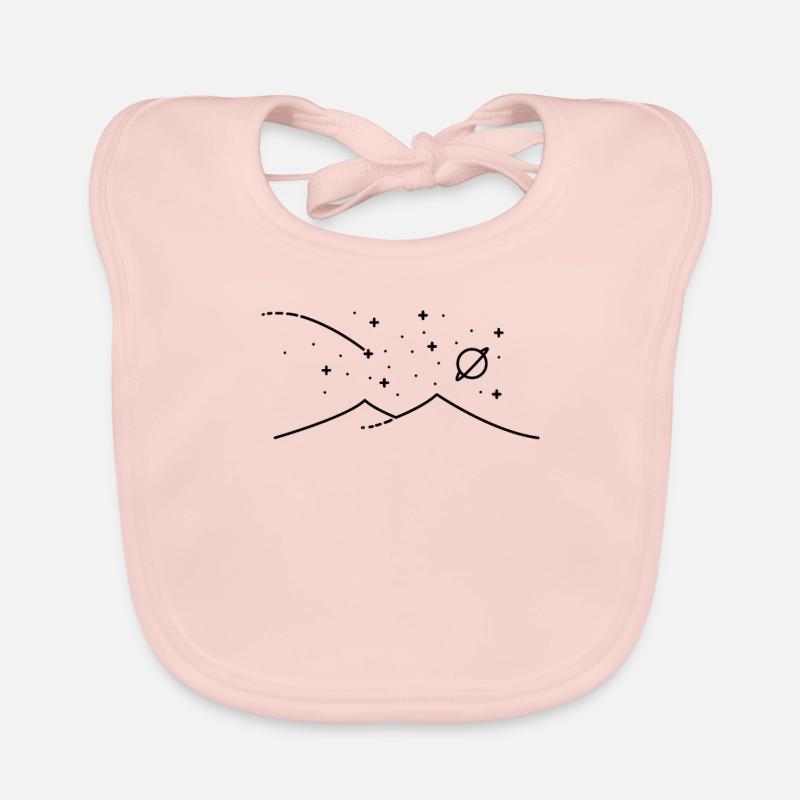 Mountains and starry sky with shooting star design Organic Baby Bibs