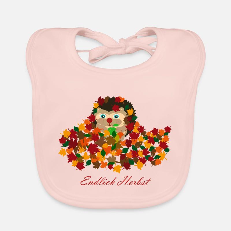 Endlich Herbst Igel Farbenfroh Drachen Geschenk - Baby Bio-Lätzchen - Rose