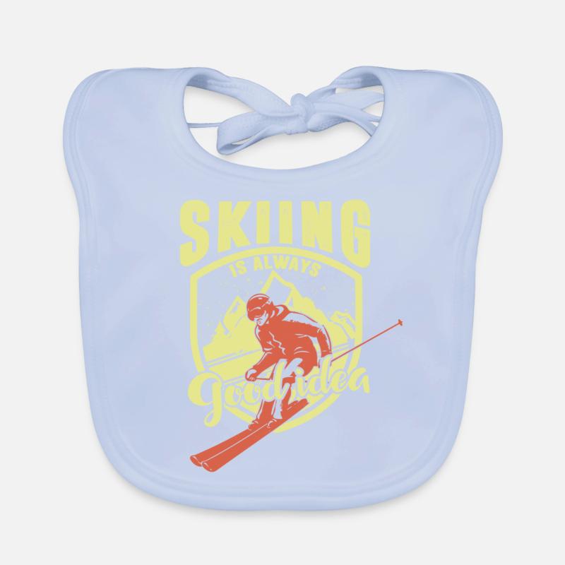 Skiing is always a good idea Organic Baby Bibs