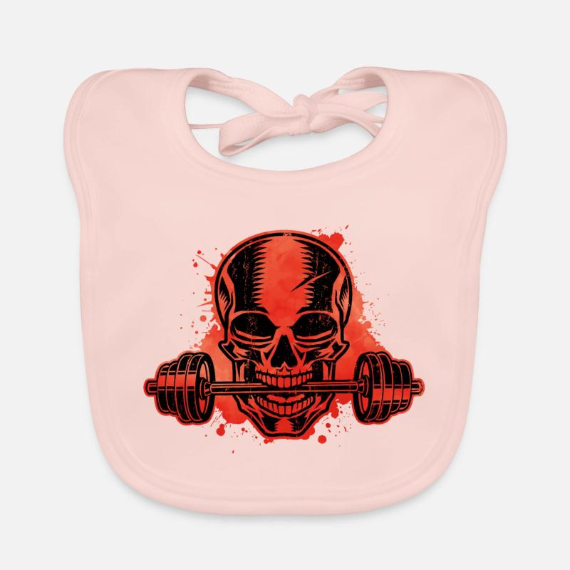 dumbbell skull Organic Baby Bibs
