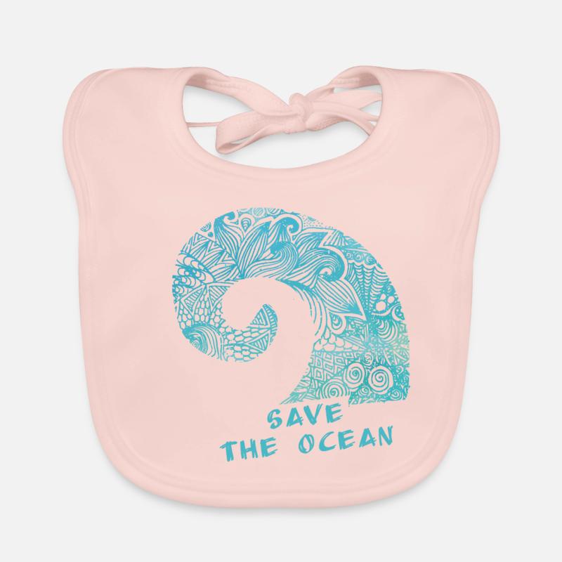 save the ocean - Baby Bio-Lätzchen - Rose