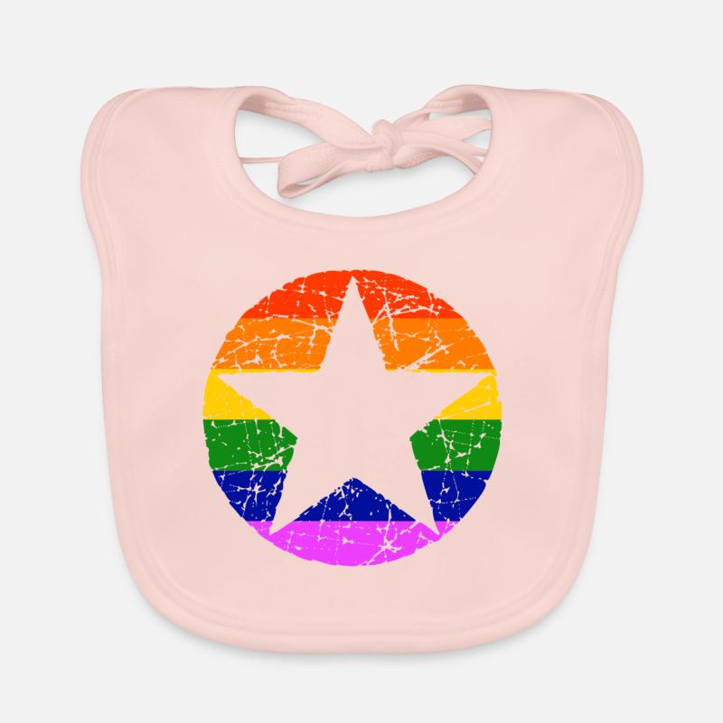 LGBT Gay Pride Star Star CSD Rainbow Organic Baby Bibs