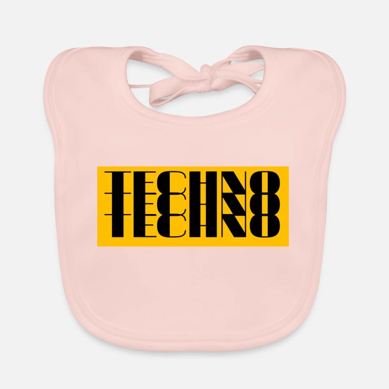 techno techno techno jaune - Bavoir bio Bébé - rose