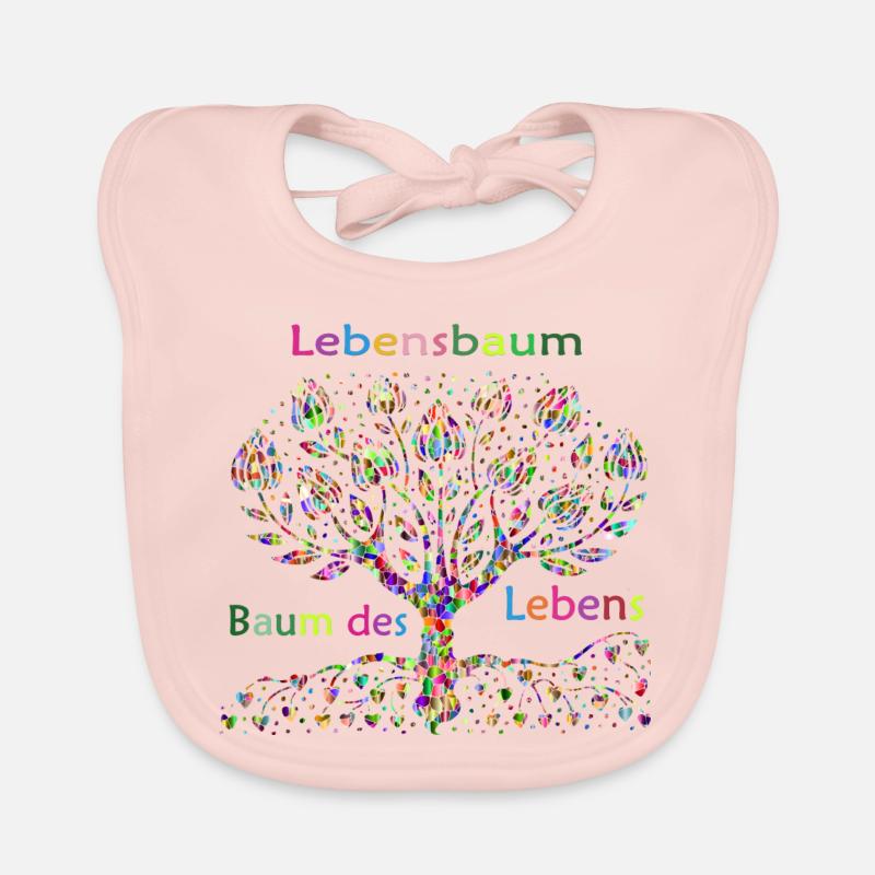 arbre de la vie - Bavoir bio Bébé - rose