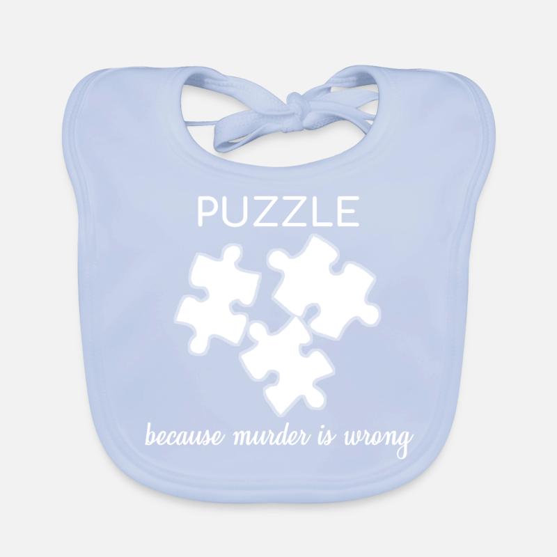 Puzzle Because Murder Is Wrong Funny gift Organic Baby Bibs