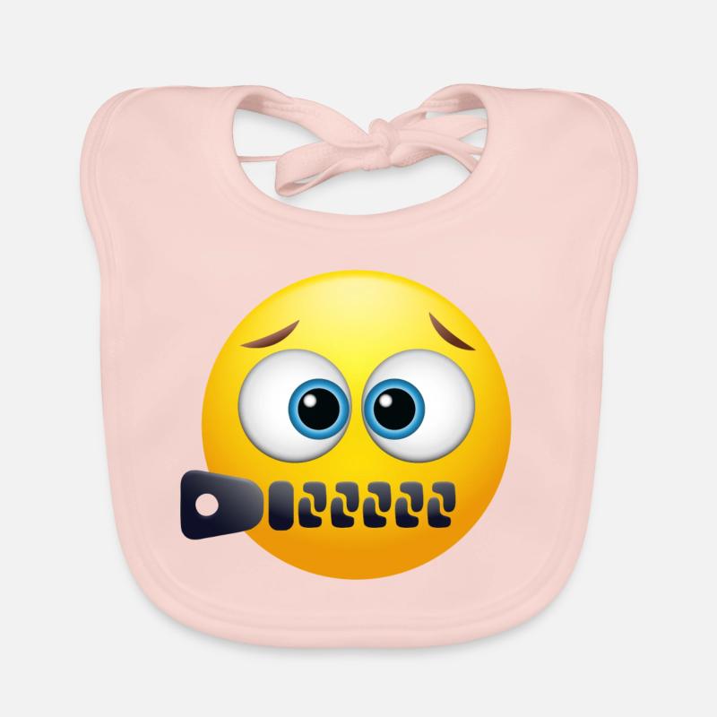 EMOJI avec fermeture éclair cool & conception drôle Bavoir bio Bébé