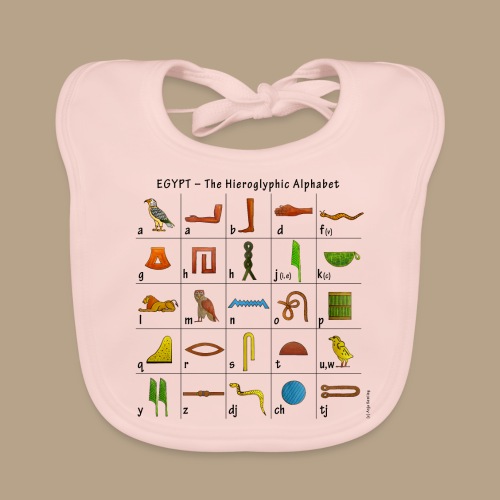 Ägyptisches Alphabet - Baby Bio-Lätzchen