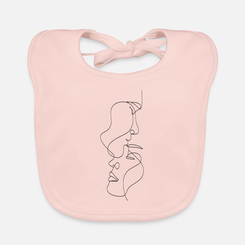 Visage esthétique - Bavoir bio Bébé - rose