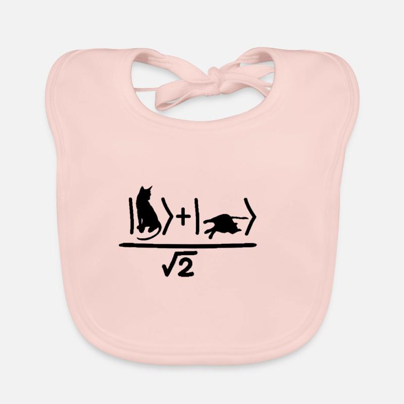 Le chat de Schrödinger Physique quantique - Bavoir bio Bébé - rose