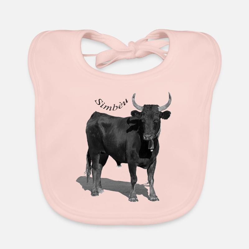 Taureau de Camargue le Simbèu - Bavoir bio Bébé - rose