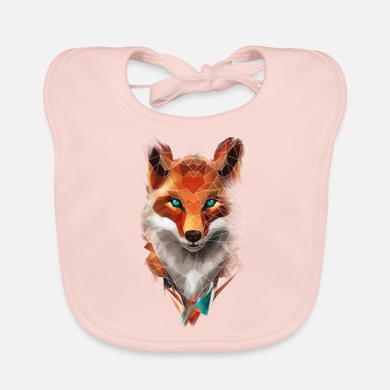 Low Poly Art Fuchs Wildtier Geometrisch Polygon Baby Bio-Lätzchen