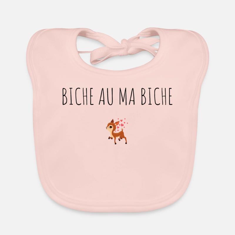 BICHE AU MA BICHE idée cadeau humour - Bavoir bio Bébé - rose