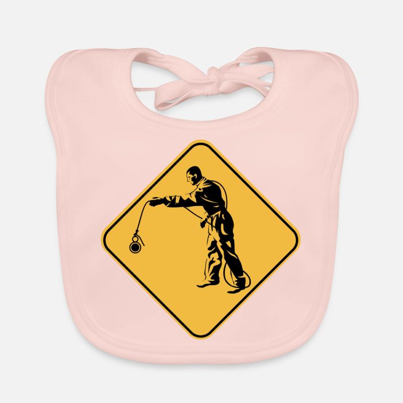 Aufmerksamkeitsschild-Pfirsich-Geschenk-Idee - Baby Bio-Lätzchen - Rose