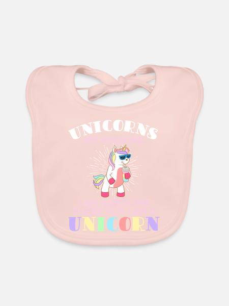 Magic Fairy Tale Colorful Myth Collection Unicorn - Baby Bio-Lätzchen - Rose - Vorne