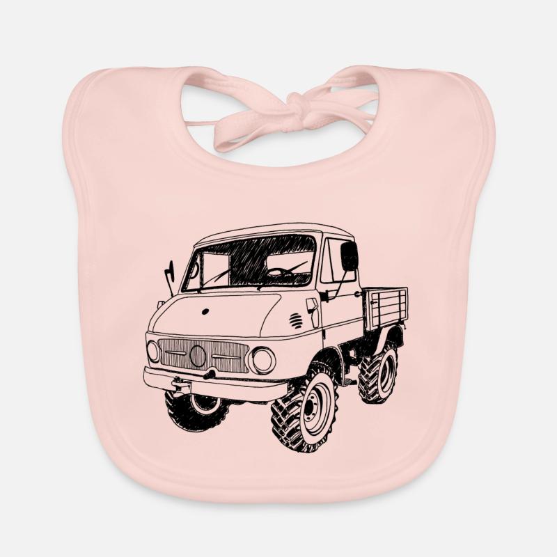 Unimog - Oldtimer - Offroad - Universal Motorgerät Baby Bio-Lätzchen