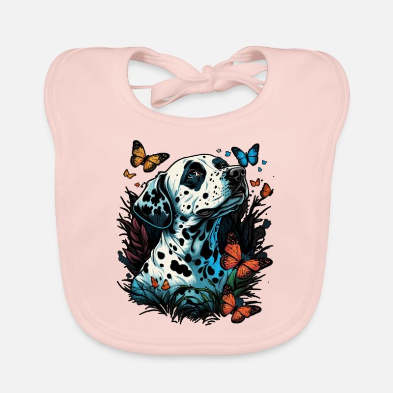 Dalmatiens et papillons Bavoir bio Bébé
