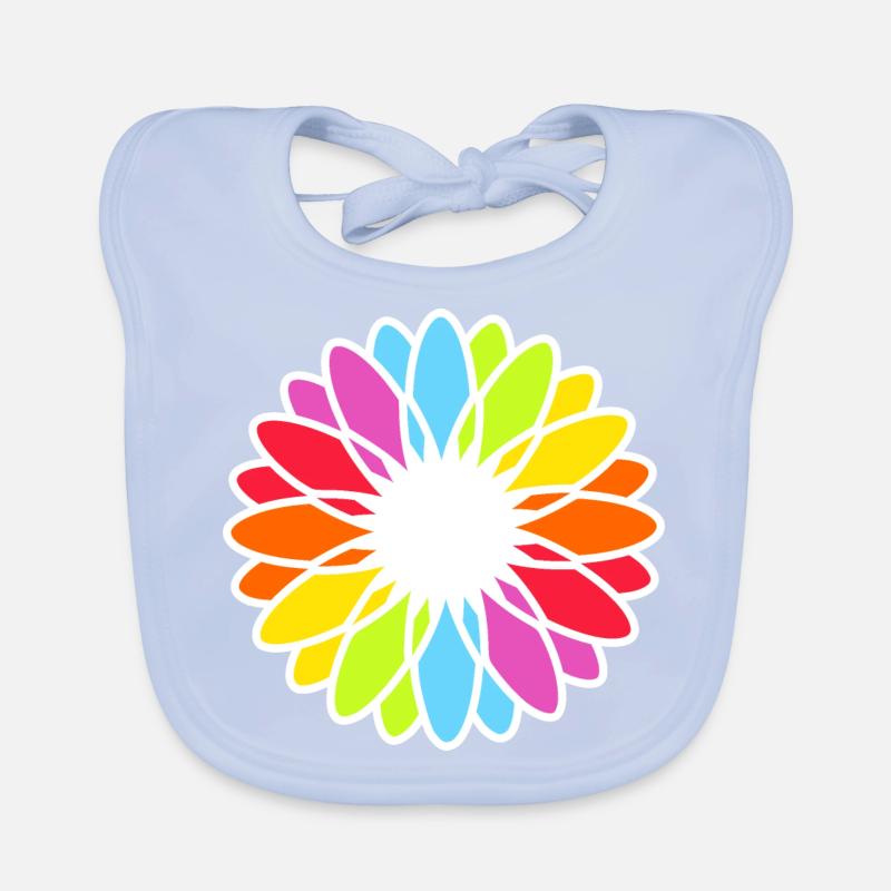 Mandala de fleurs arc-en-ciel Bavoir bio Bébé