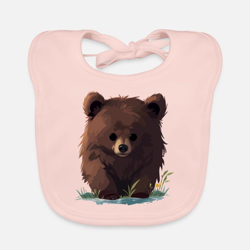 Cute Bear Cub Organic Baby Bibs