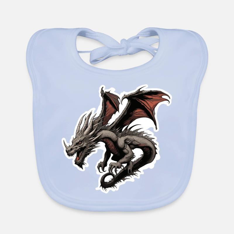 Dragon / Animal / Fire / Mythical Creatures / Fairy Tale Organic Baby Bibs
