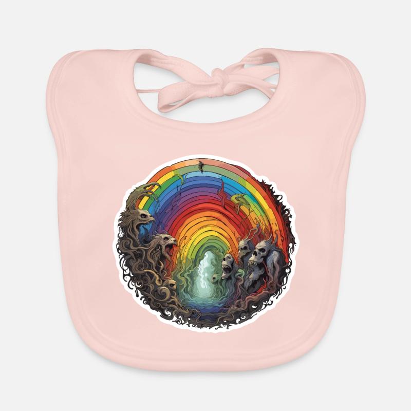 Regenbogen / Dämon / Monster / Wetter / Horror Baby Bio-Lätzchen