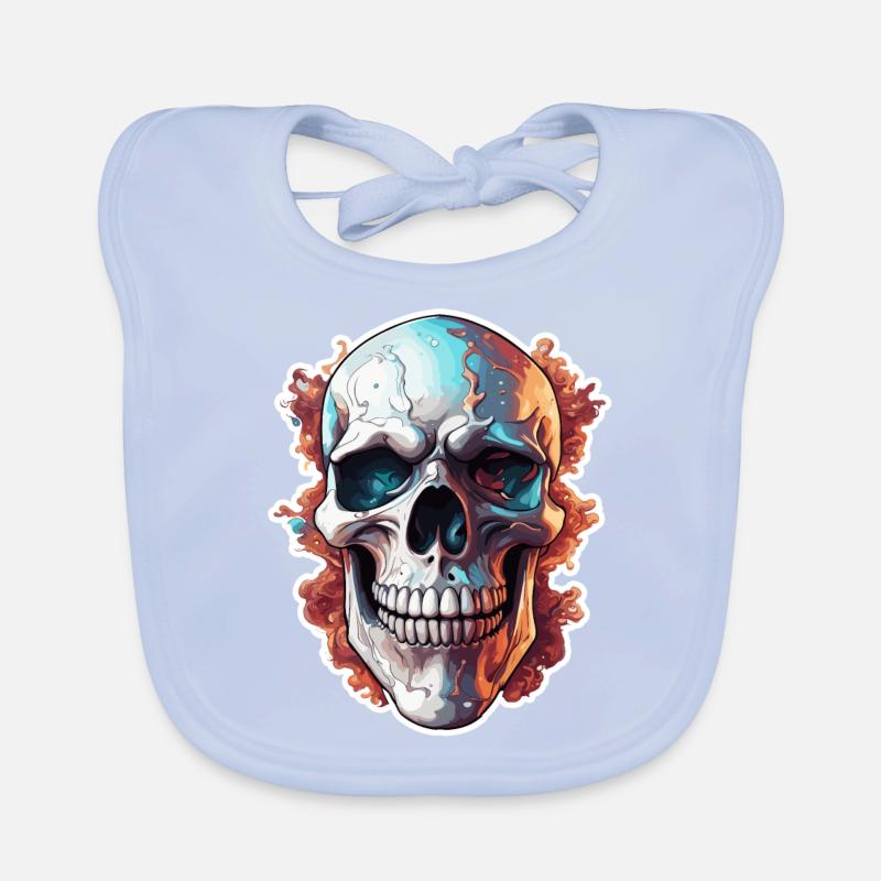 Crâne / Pirate / Crâne / Crâne / Mort / Logo Bavoir bio Bébé