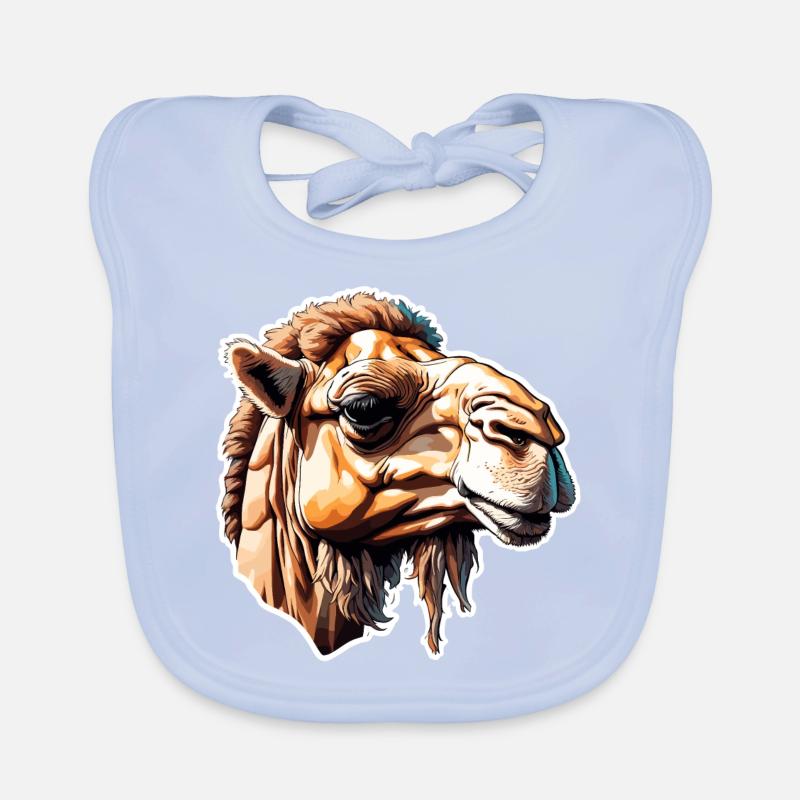 Camel / Desert / Sand / Nomads / Horseback Riding / Oases Organic Baby Bibs