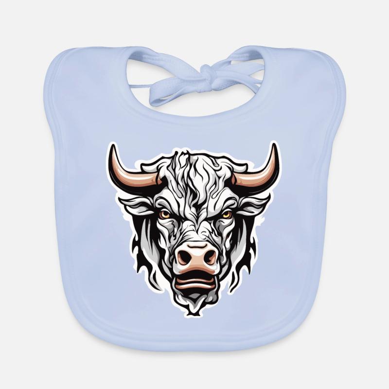 Stier / Bulle / Tier / Hörner / Stierkampf Baby Bio-Lätzchen