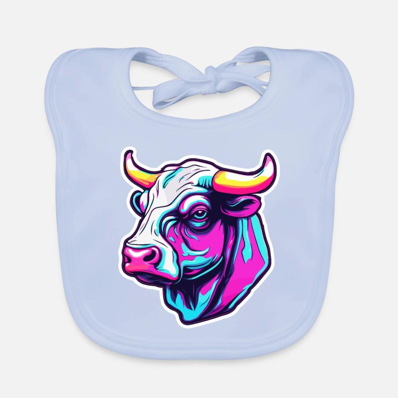 Stier / Bulle / Tier / Hörner / Stierkampf Baby Bio-Lätzchen