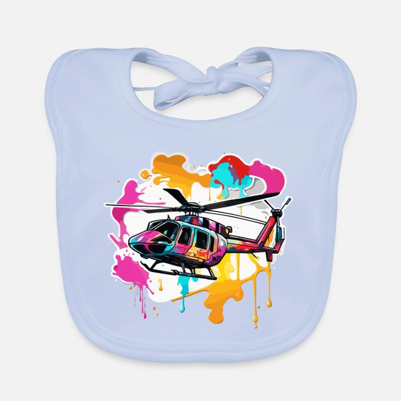Helikopter / Hubschrauber / fliegen / Luftfahrt Baby Bio-Lätzchen