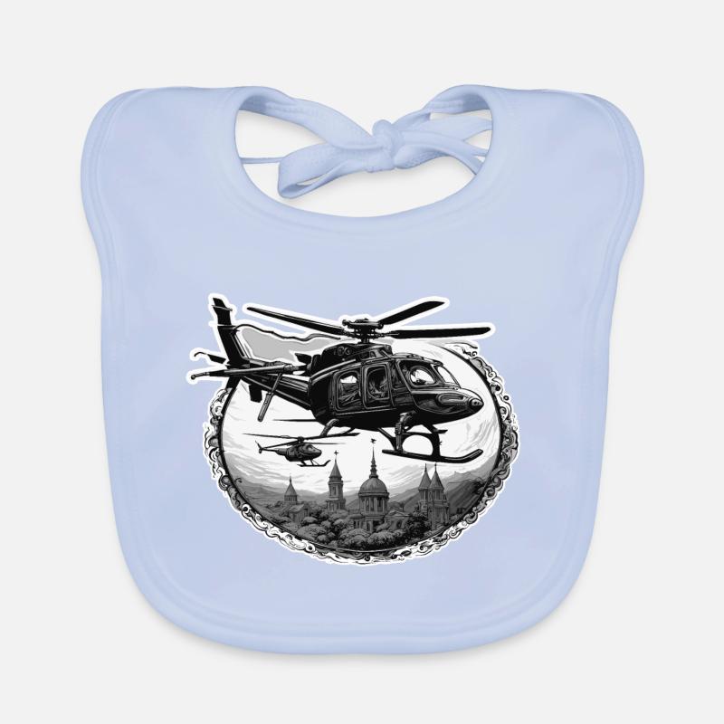 Hélicoptère / Hélicoptère / Vol / Aviation Bavoir bio Bébé