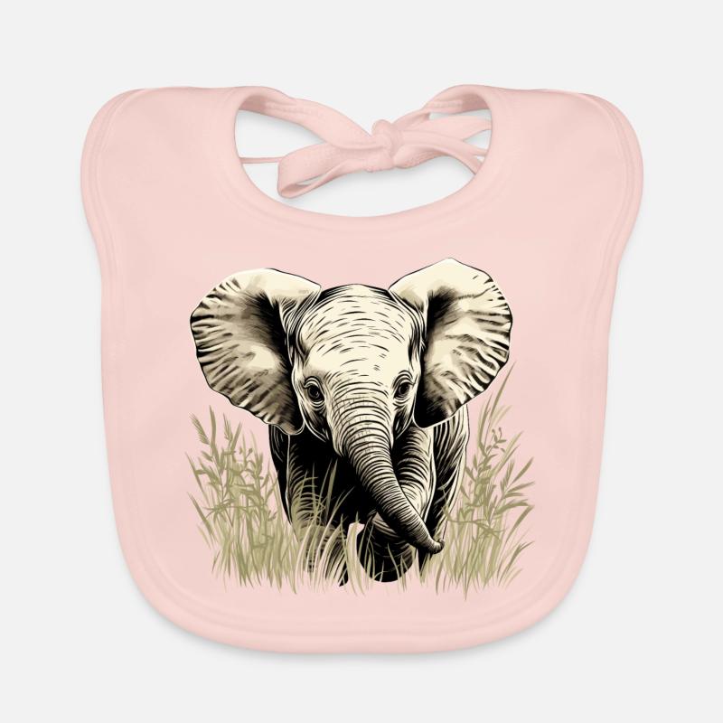 Bébé éléphant Bavoir bio Bébé