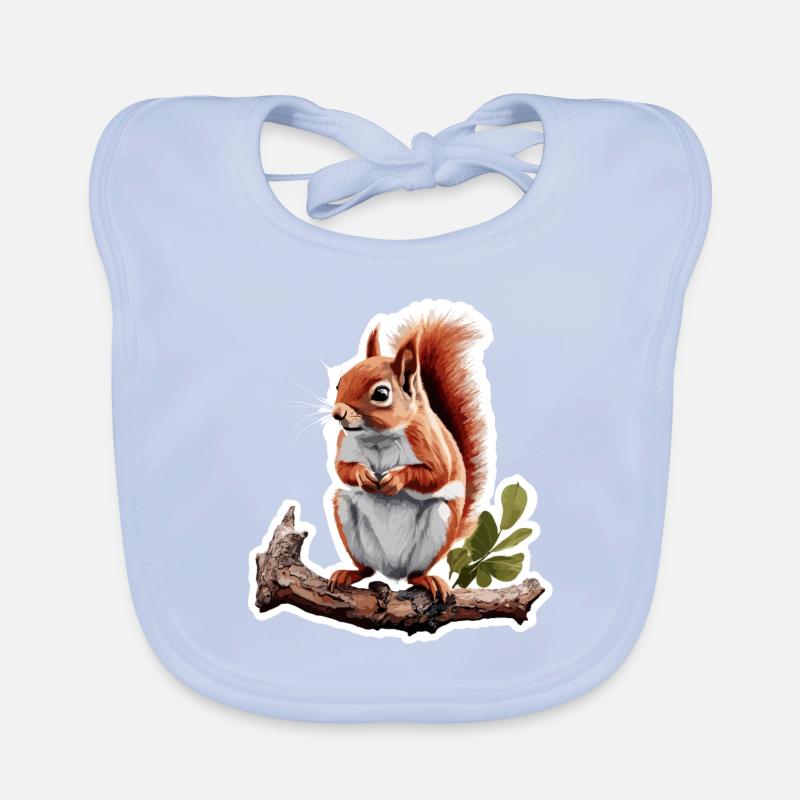 Eichhörnchen / Tier / Nagetier / Waldtier / Comic Baby Bio-Lätzchen