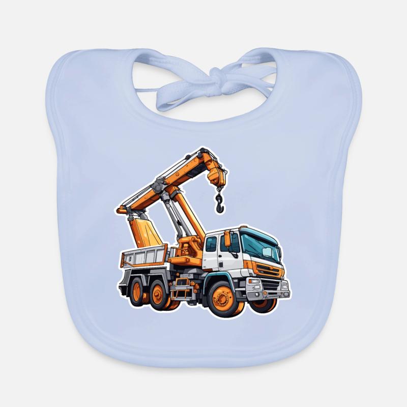 Crane / construction site / winch / crane system Organic Baby Bibs
