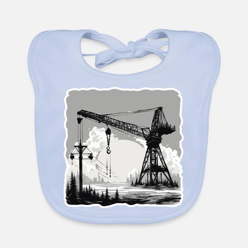 Crane / construction site / winch / crane system Organic Baby Bibs
