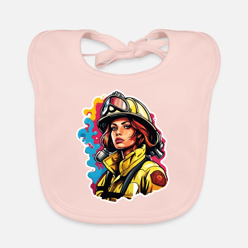 Firefighter / Fire / Fire / Extinguish / Heroine Organic Baby Bibs