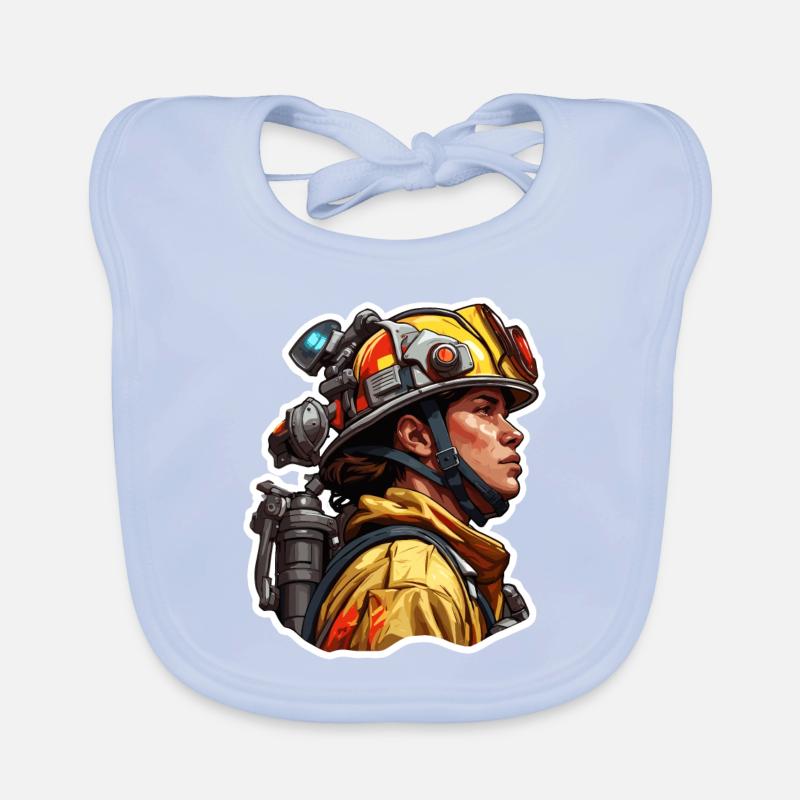 Firefighter / Fire / Fire / Extinguish / Heroine Organic Baby Bibs