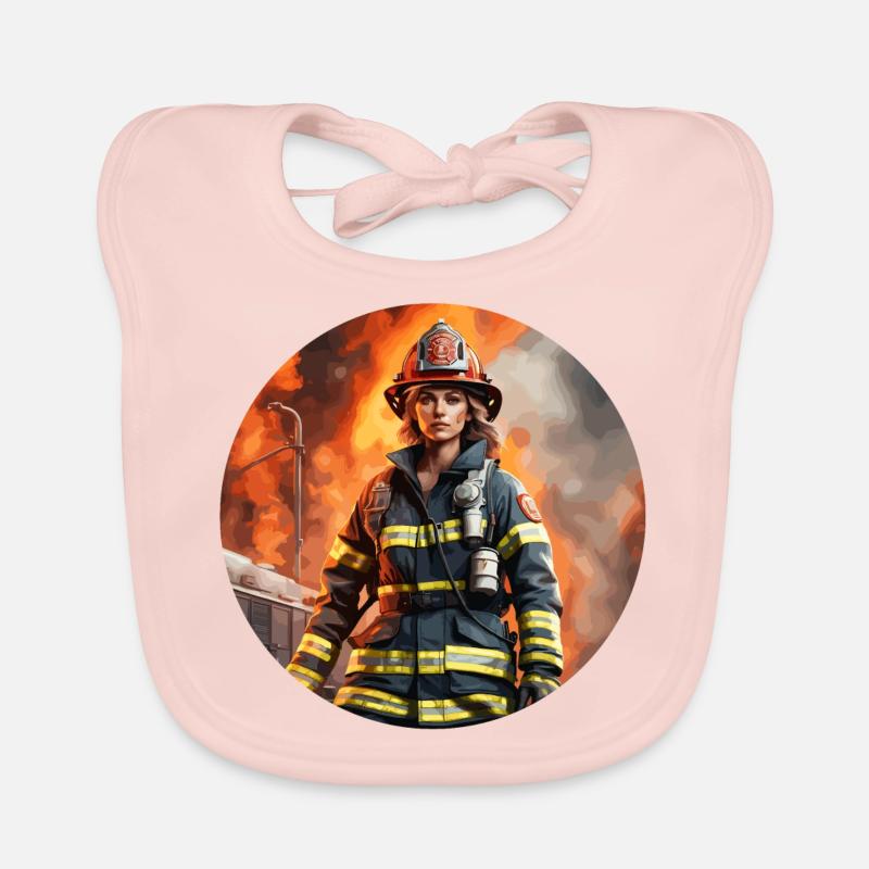 Firefighter / Fire / Fire / Extinguish / Heroine Organic Baby Bibs