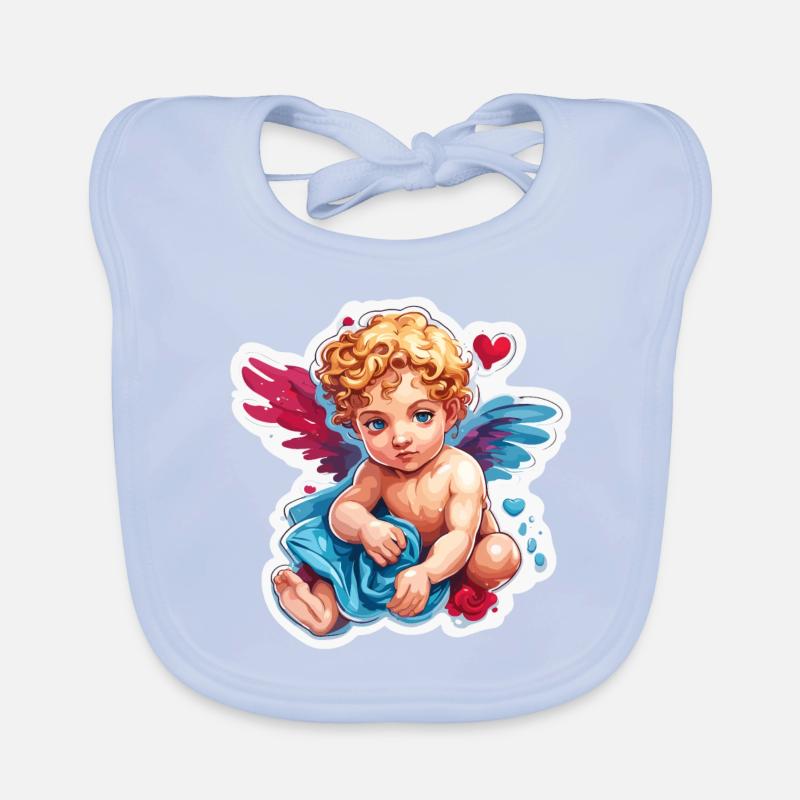 Cupidon / Amour / Flèche / Coeur / Saint Valentin Bavoir bio Bébé