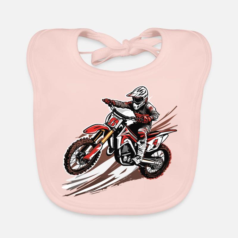 Biker / Motorcycle Rider / Biker / Two-Wheeler / Cross Organic Baby Bibs